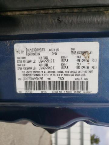 Photo 10 from auction – 2002 DODGE RAM 2500 with VIN 3B7KF23692M304706