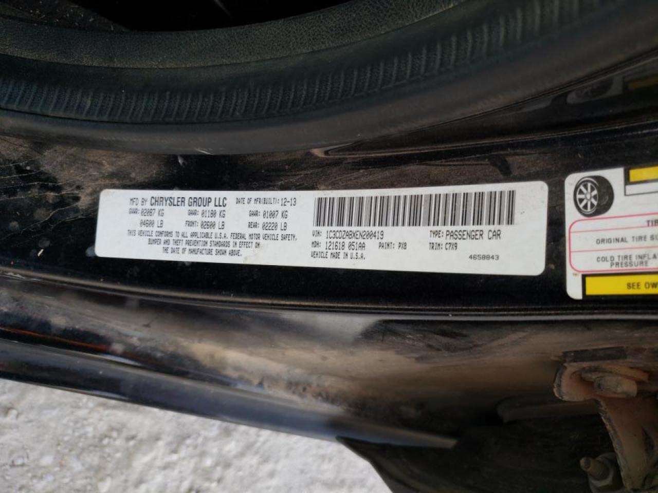 Photo 10 from auction – 2014 DODGE AVENGER SE with VIN 1C3CDZABXEN200419