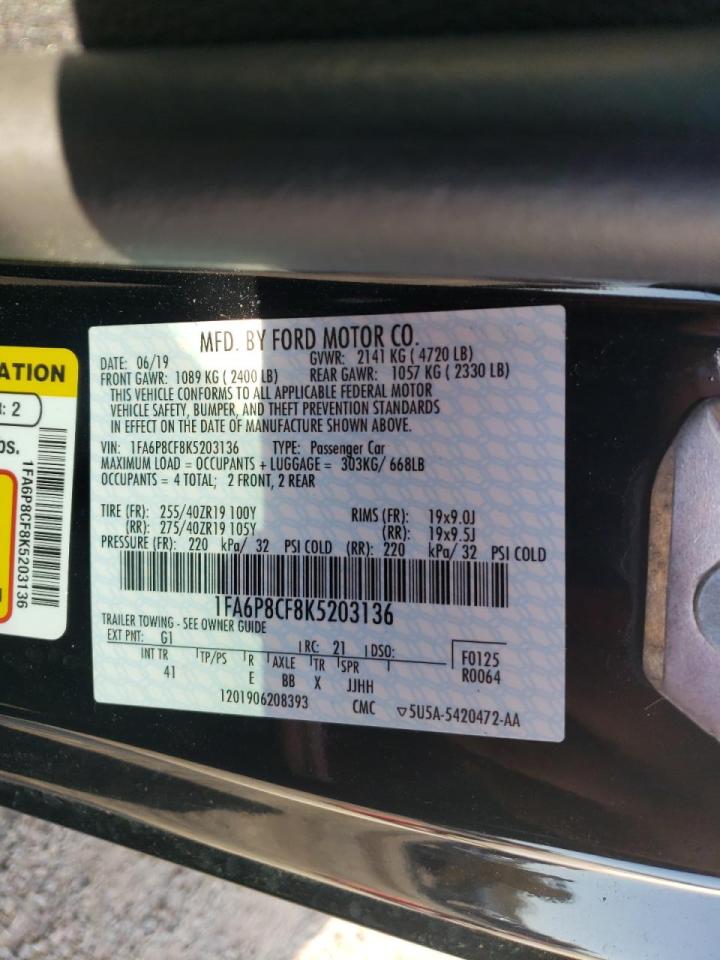 Photo 10 from auction – 2019 FORD MUSTANG GT with VIN 1FA6P8CF8K5203136