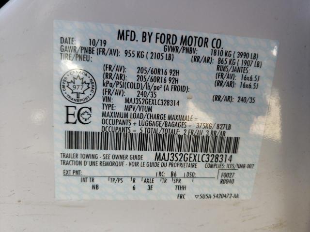 Photo 10 from auction – 2020 FORD ECOSPORT S with VIN MAJ3S2GEXLC328314