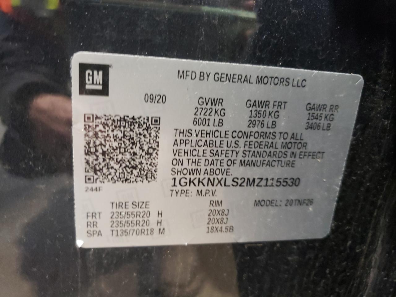 Photo 10 from auction – 2021 GMC ACADIA DEN with VIN 1GKKNXLS2MZ115530