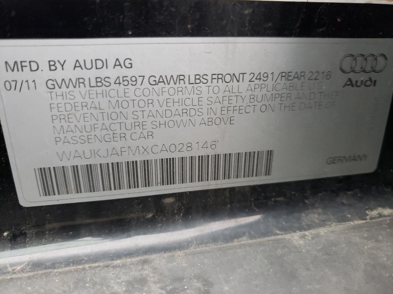 Photo 10 from auction – 2012 AUDI A3 PREMIUM with VIN WAUKJAFMXCA028146