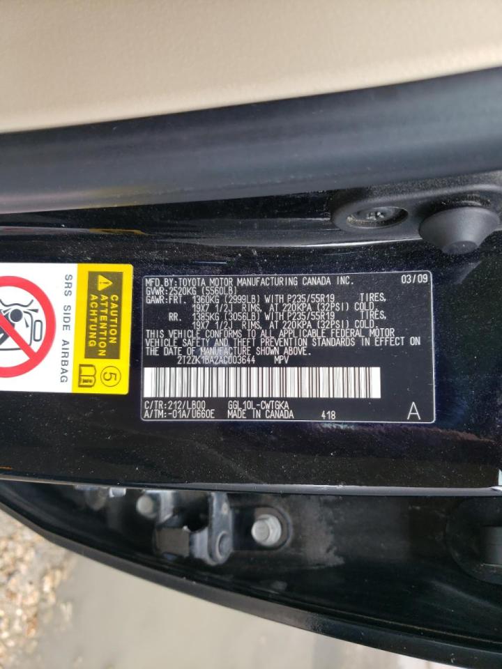 Photo 10 from auction – 2010 LEXUS RX 350 with VIN 2T2ZK1BA2AC003644
