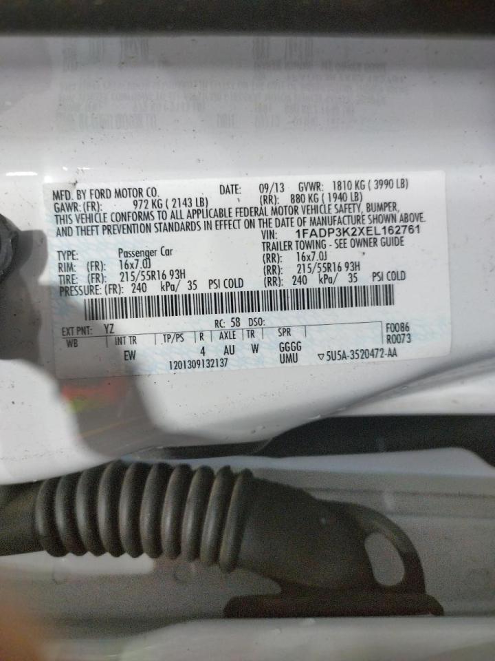 Photo 10 from auction – 2014 FORD FOCUS SE with VIN 1FADP3K2XEL162761