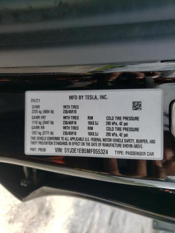 Photo 10 from auction – 2021 TESLA MODEL 3 with VIN 5YJ3E1EB5MF055324