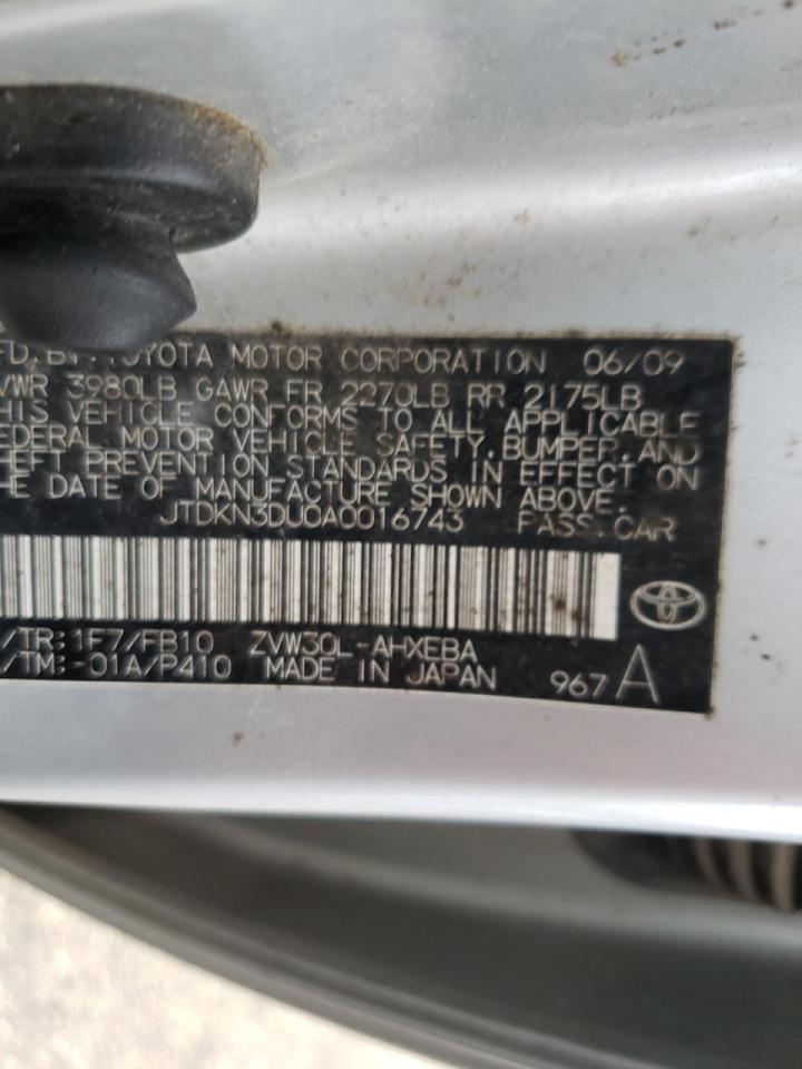 Photo 10 from auction – 2010 TOYOTA PRIUS with VIN JTDKN3DU0A0016743