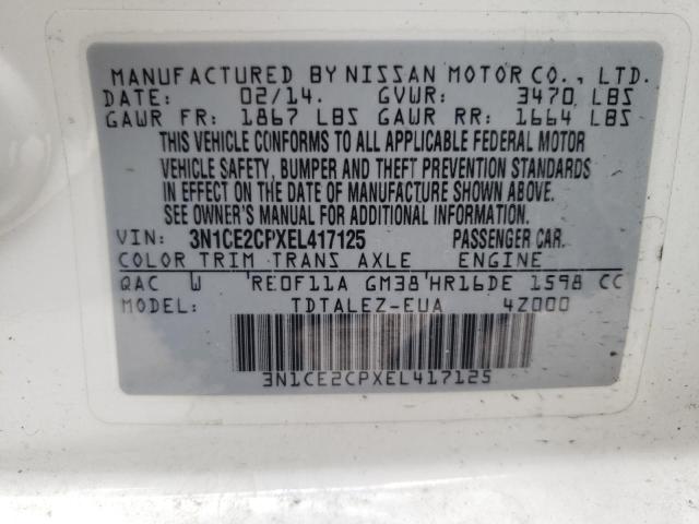 Photo 10 from auction – 2014 NISSAN VERSA NOTE with VIN 3N1CE2CPXEL417125