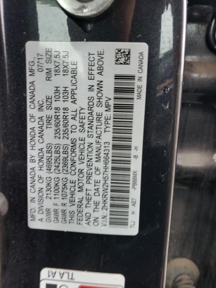 Photo 10 from auction – 2017 HONDA CR-V EX with VIN 2HKRW2H57HH664313
