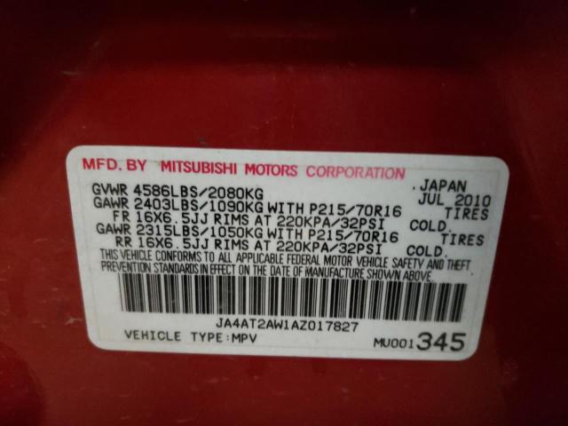 Photo 10 from auction – 2010 MITSUBISHI OUTLANDER with VIN JA4AT2AW1AZ017827