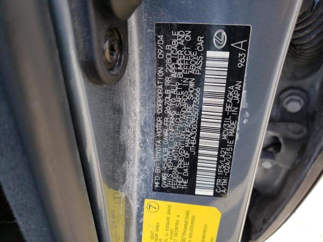 Photo 10 from auction – 2005 LEXUS ES 330 with VIN JTHBA30G355073666