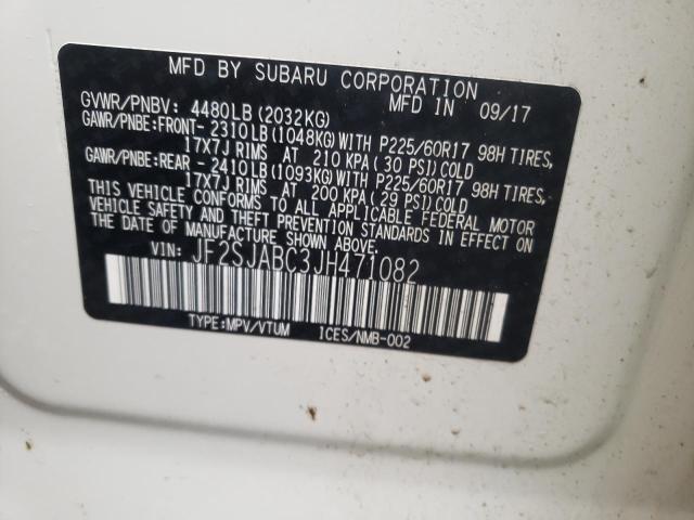 Photo 10 from auction – 2018 SUBARU FORESTER 2 with VIN JF2SJABC3JH471082