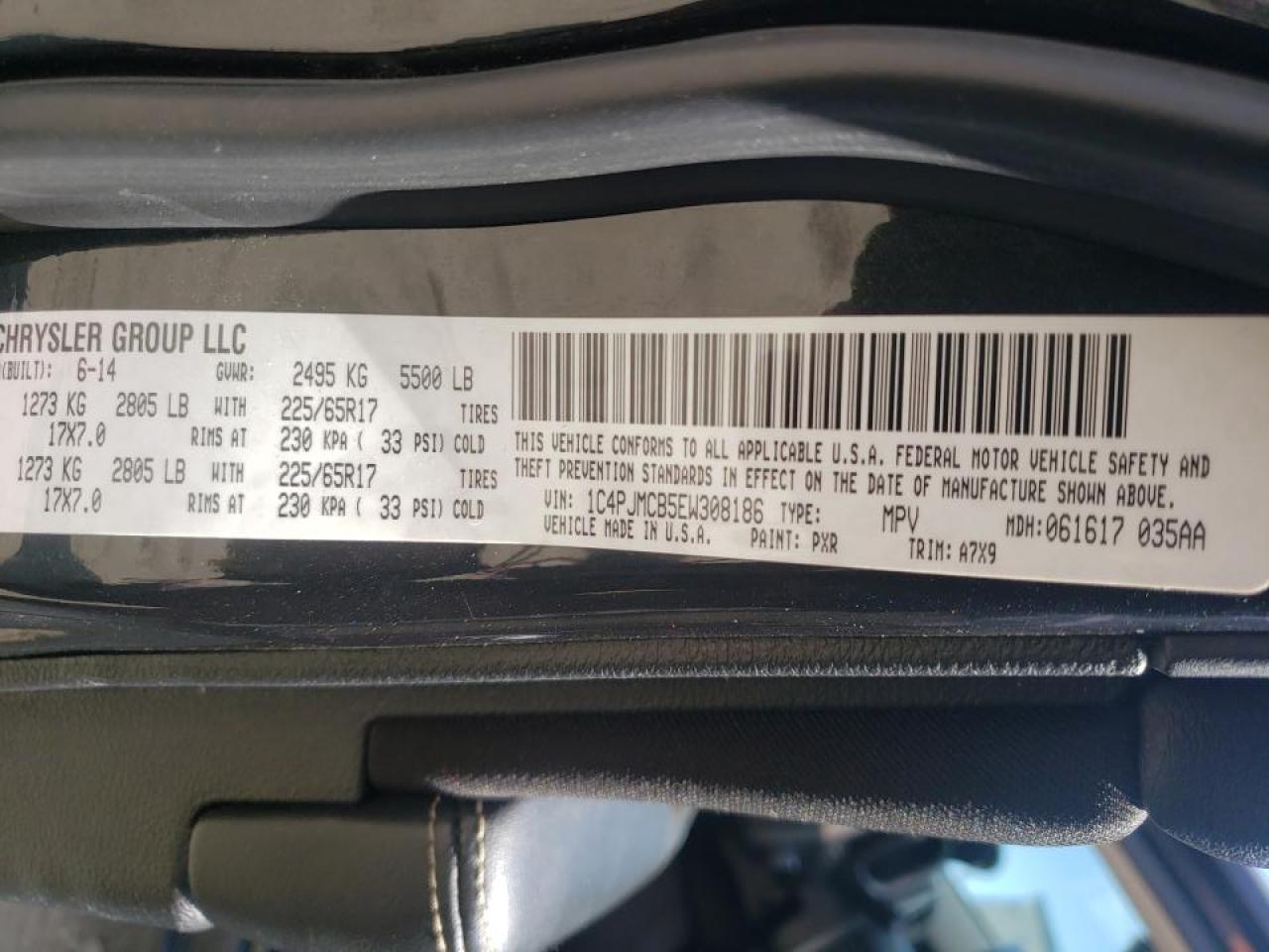 Photo 10 from auction – 2014 JEEP CHEROKEE L with VIN 1C4PJMCB5EW308186