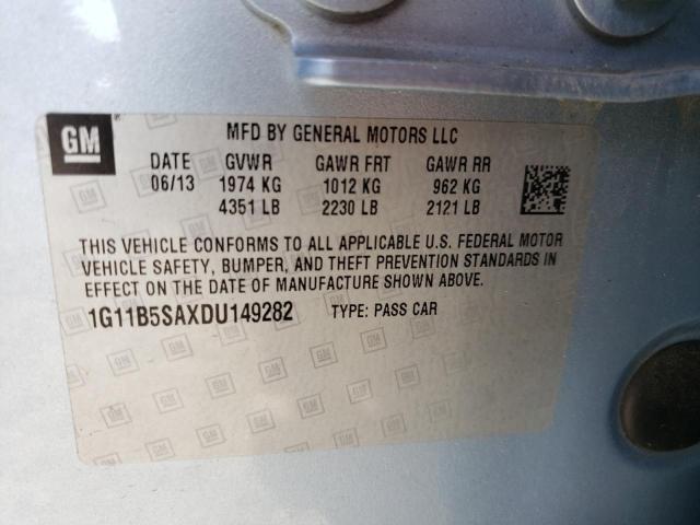 Photo 10 from auction – 2013 CHEVROLET MALIBU LS with VIN 1G11B5SAXDU149282