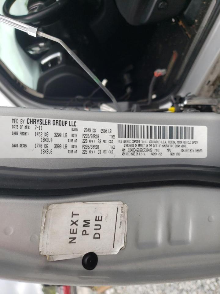 Photo 10 from auction – 2011 DODGE DURANGO CR with VIN 1D4RD4GG8BC730409