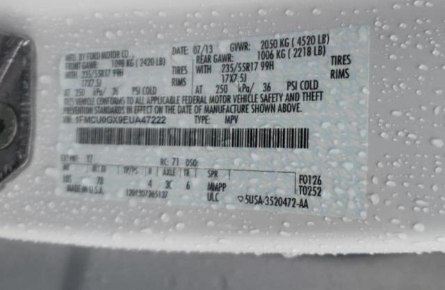 Photo 10 from auction – 2014 FORD ESCAPE SE with VIN 1FMCU0GX9EUA47222