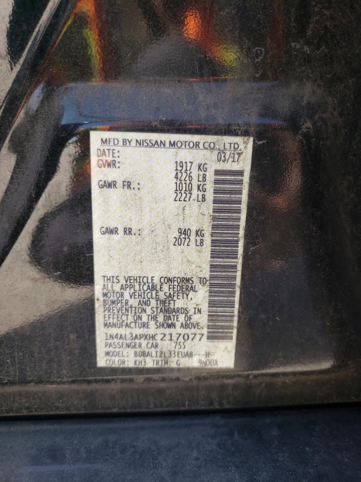 Photo 10 from auction – 2017 NISSAN ALTIMA 2.5 with VIN 1N4AL3APXHC217077