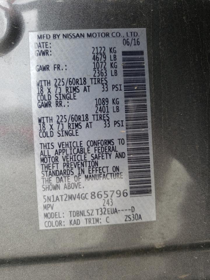 Photo 10 from auction – 2016 NISSAN ROGUE with VIN 5N1AT2MV4GC865796