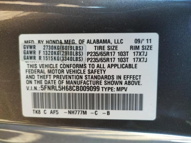Photo 10 from auction – 2012 HONDA ODYSSEY EX with VIN 5FNRL5H68CB009099