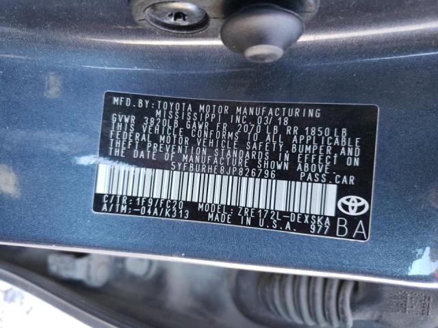 Photo 10 from auction – 2018 TOYOTA COROLLA L with VIN 5YFBURHE8JP826796
