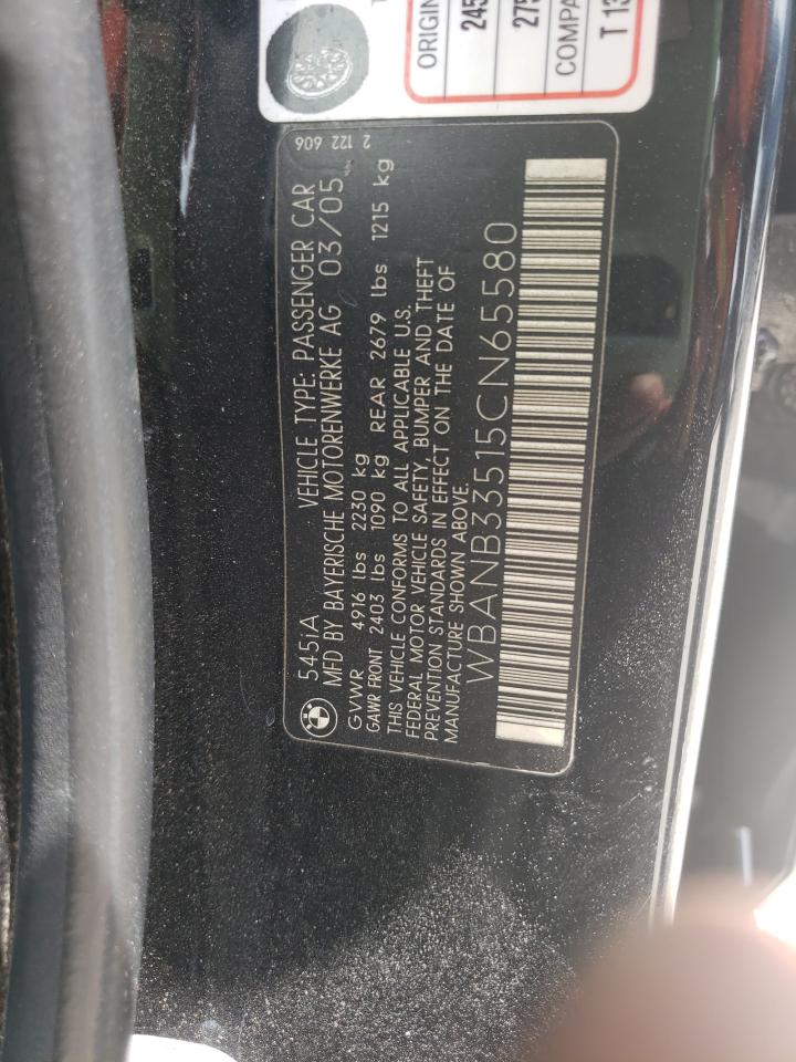 Photo 10 from auction – 2005 BMW 545 I with VIN WBANB33515CN65580