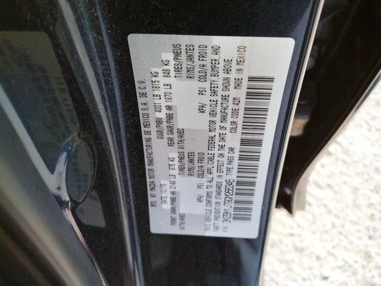 Photo 10 from auction – 2016 MAZDA 3 SPORT with VIN 3MZBM1J79GM266345
