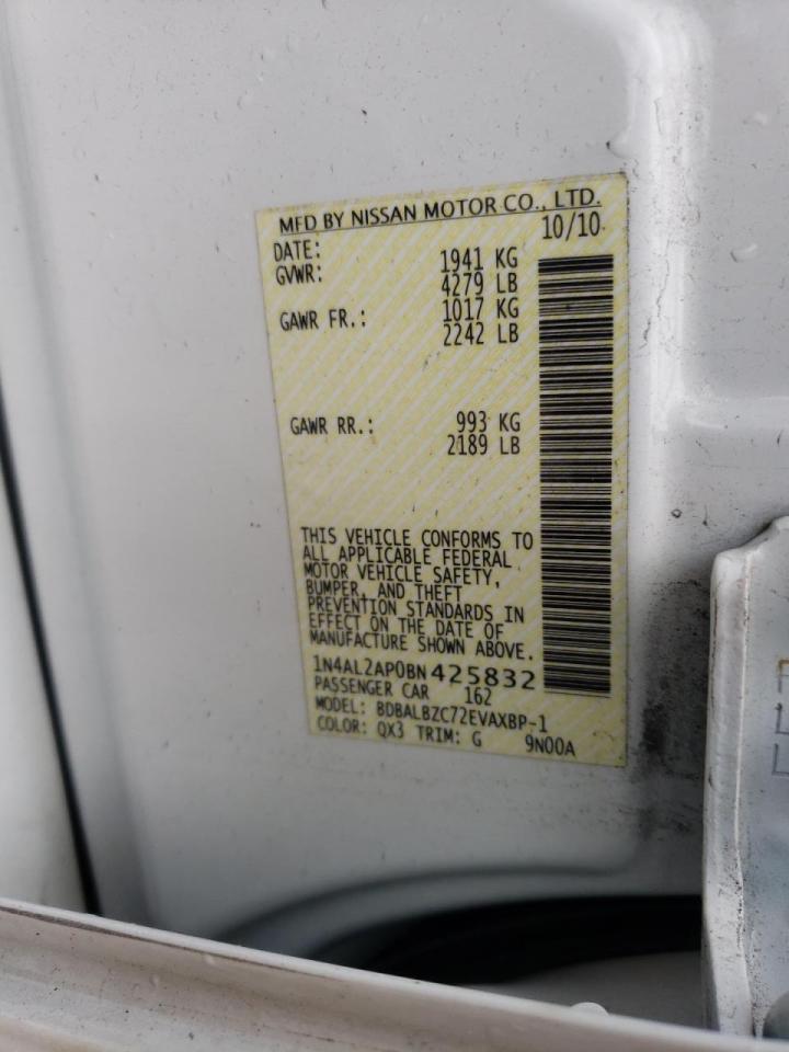 Photo 10 from auction – 2011 NISSAN ALTIMA BAS with VIN 1N4AL2AP0BN425832