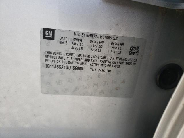 Photo 10 from auction – 2016 CHEVROLET MALIBU LIM with VIN 1G11A5SA1GU156905