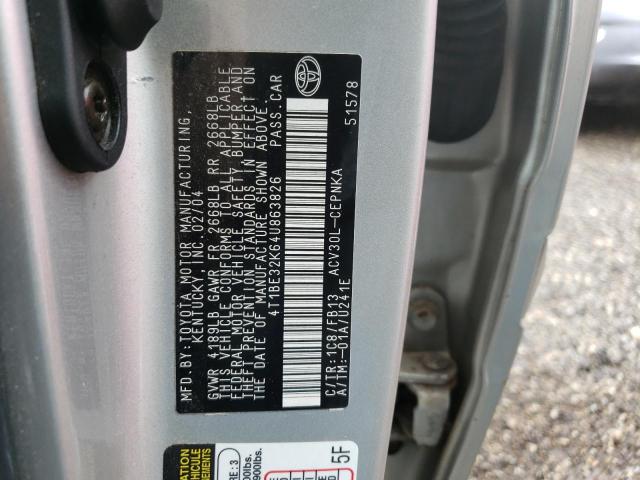 Photo 10 from auction – 2004 TOYOTA CAMRY LE with VIN 4T1BE32K64U863826
