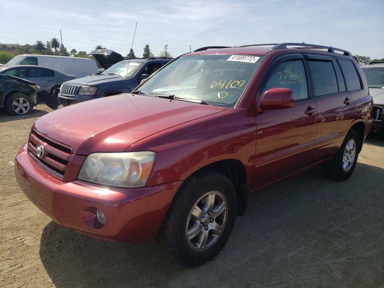 Photo 2 from auction – 2007 TOYOTA HIGHLANDER with VIN JTEGD21A270169870