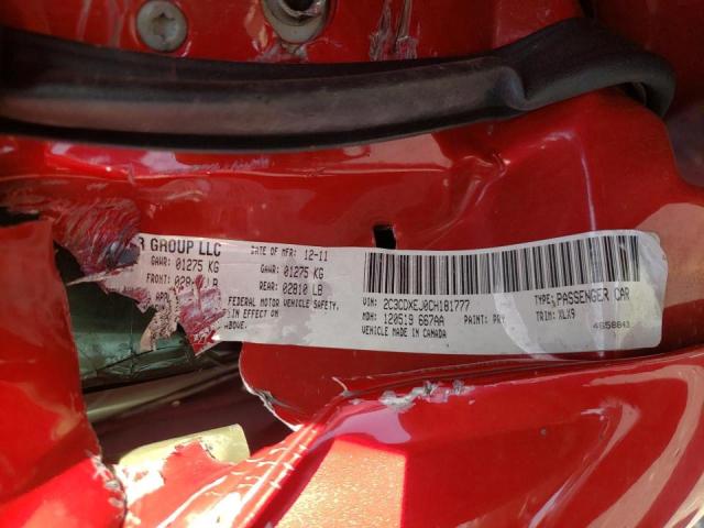 Photo 10 from auction – 2012 DODGE CHARGER SR with VIN 2C3CDXEJ0CH181777