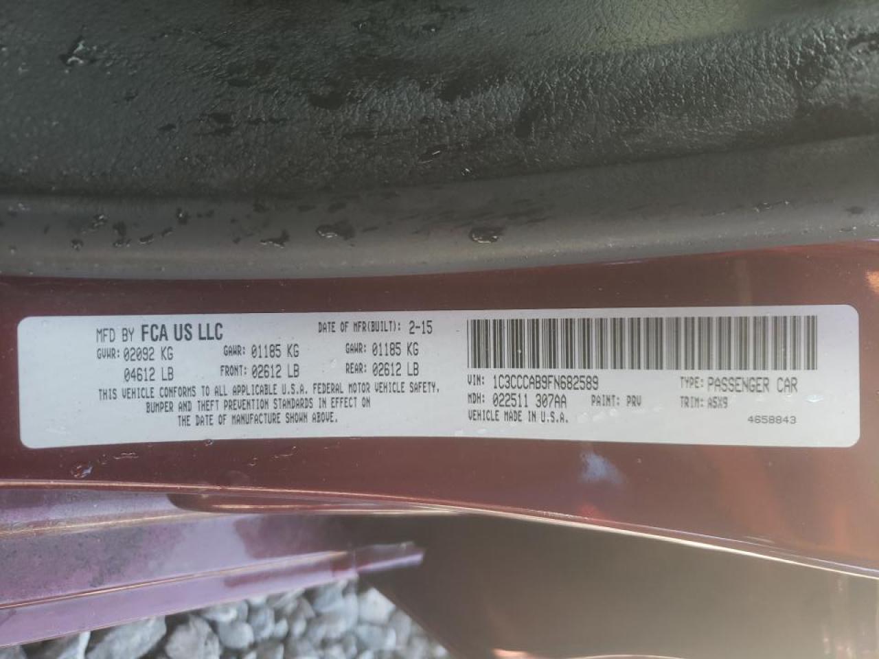 Photo 10 from auction – 2015 CHRYSLER 200 LIMITE with VIN 1C3CCCAB9FN682589