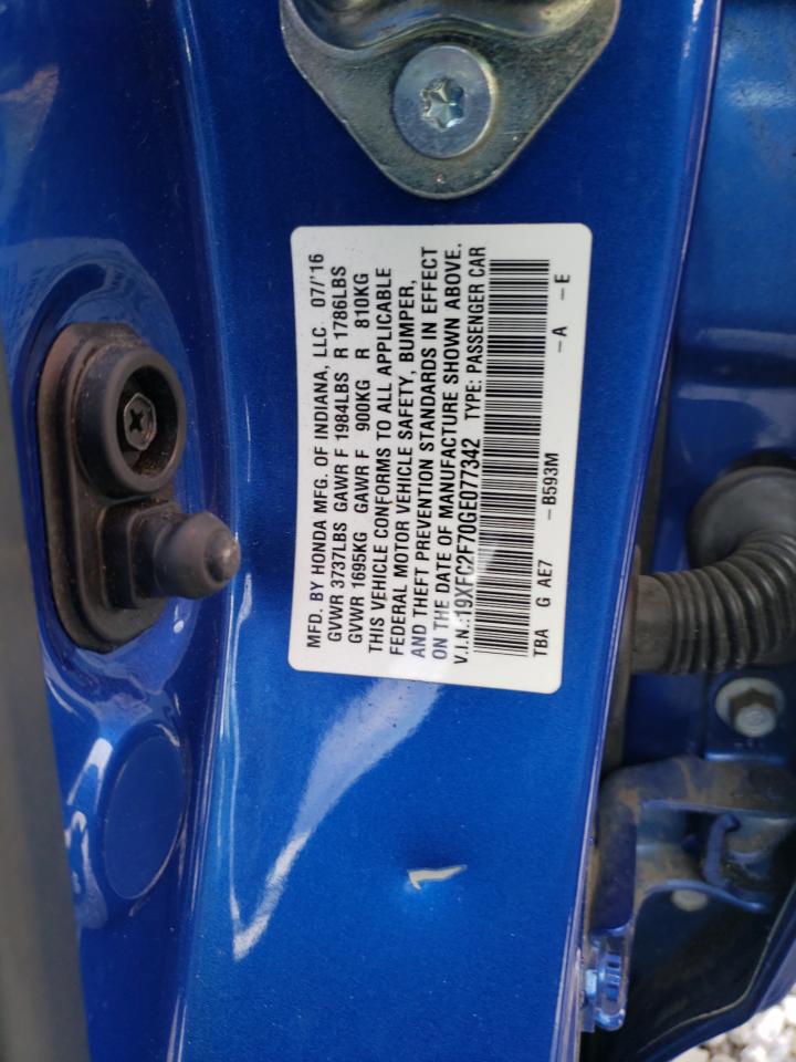 Photo 10 from auction – 2016 HONDA CIVIC EX with VIN 19XFC2F70GE077342