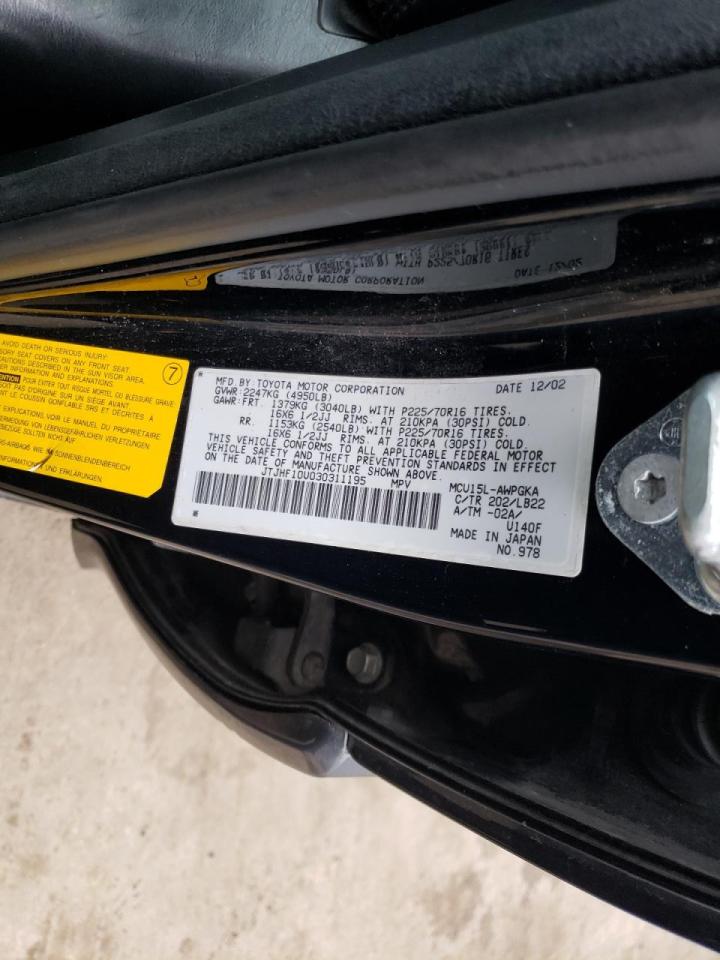 Photo 10 from auction – 2003 LEXUS RX 300 with VIN JTJHF10U030311195