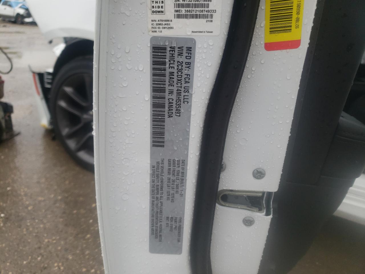 Photo 10 from auction – 2021 DODGE CHARGER R/ with VIN 2C3CDXCT4MH535497