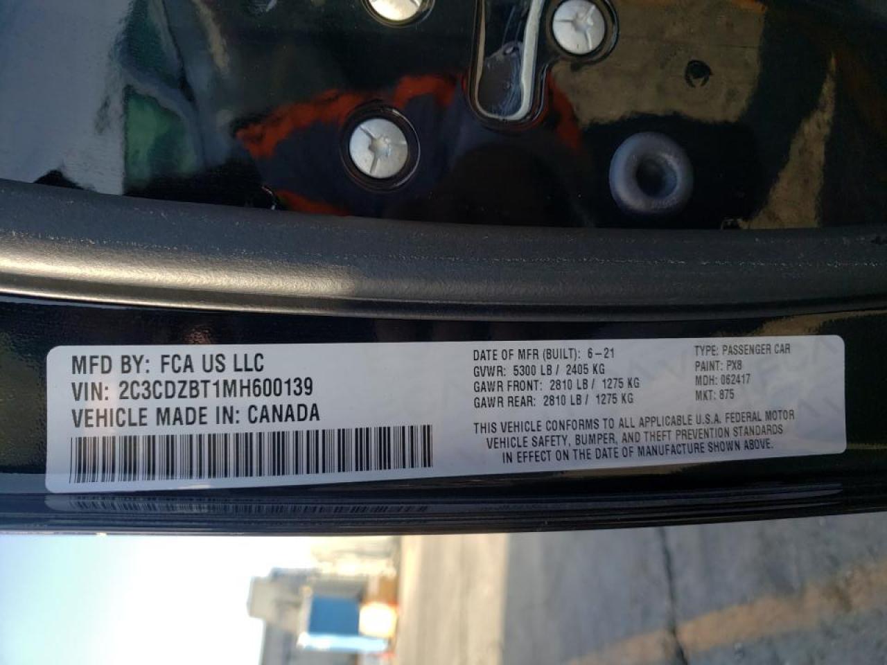 Photo 10 from auction – 2021 DODGE CHALLENGER with VIN 2C3CDZBT1MH600139