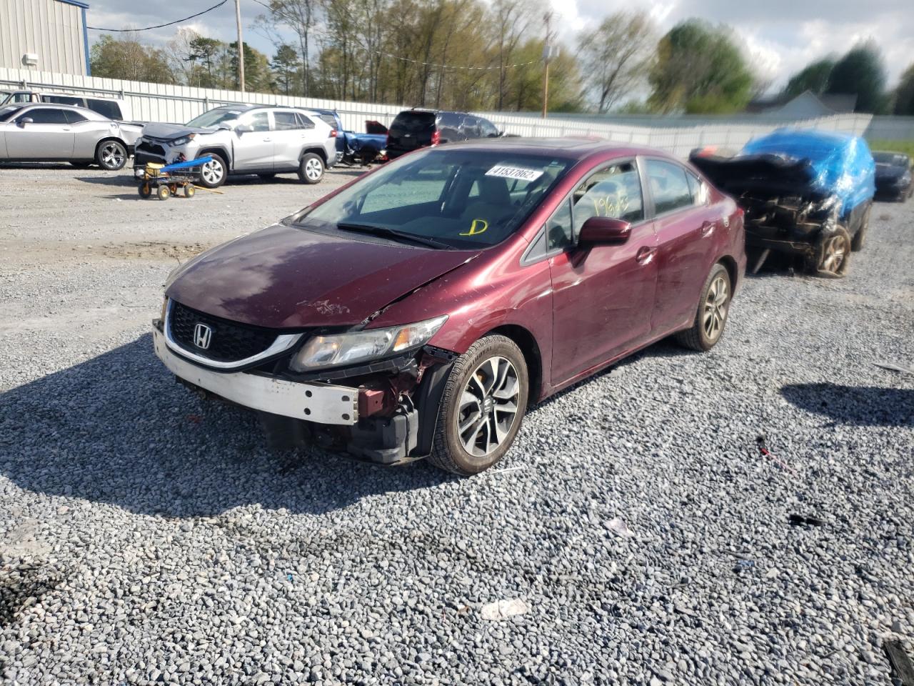 Photo 2 from auction – 2014 HONDA CIVIC EX with VIN 2HGFB2F8XEH539890