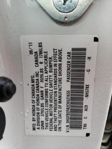 Фото 10 с аукциона – 2012 HONDA CIVIC EX с VIN 2HGFB2F82CH521655