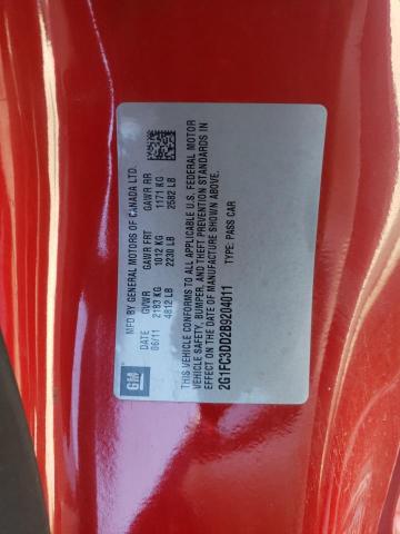 Photo 10 from auction – 2011 CHEVROLET CAMARO LT with VIN 2G1FC3DD2B9204011
