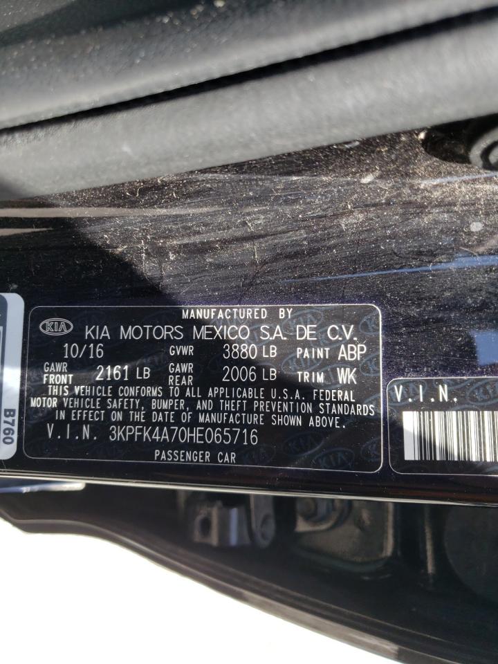 Photo 10 from auction – 2017 KIA FORTE LX with VIN 3KPFK4A70HE065716