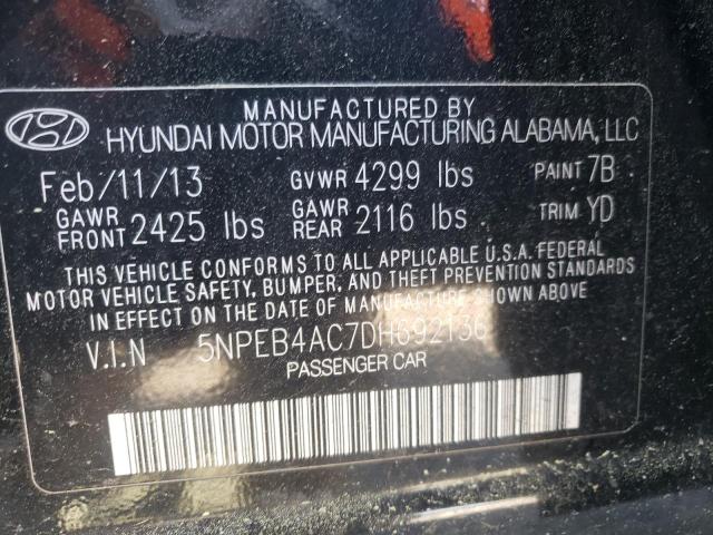 Photo 10 from auction – 2013 HYUNDAI SONATA GLS with VIN 5NPEB4AC7DH692136