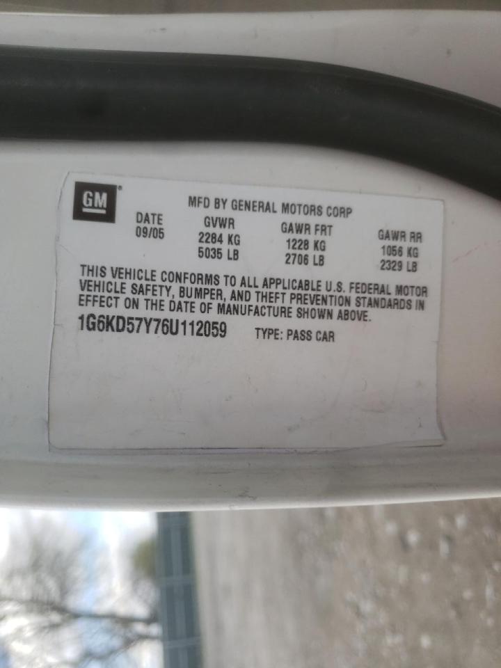 Zdjęcie 10 z aukcji – 2006 CADILLAC DTS z VIN 1G6KD57Y76U112059