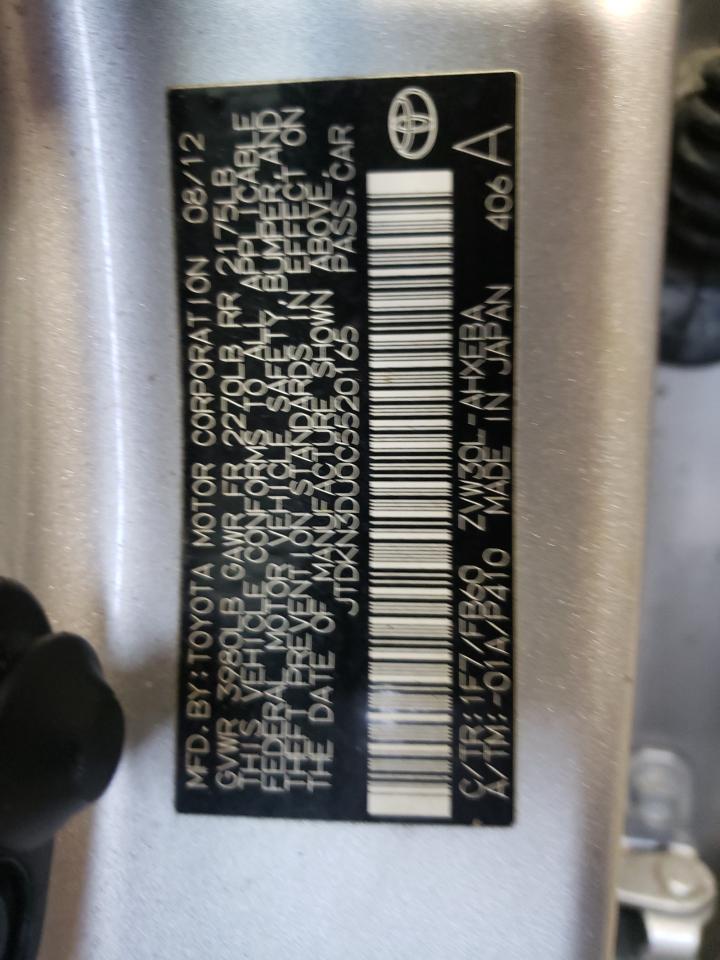 Photo 10 from auction – 2012 TOYOTA PRIUS with VIN JTDKN3DU0C5520165