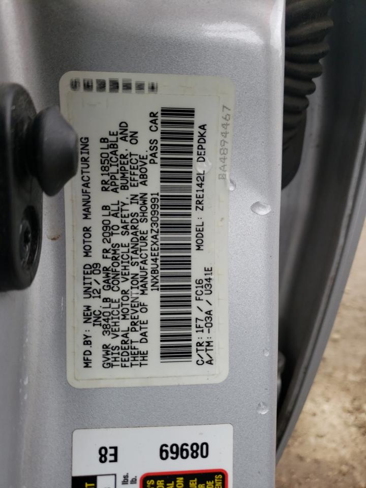 Photo 10 from auction – 2010 TOYOTA COROLLA BA with VIN 1NXBU4EEXAZ309991