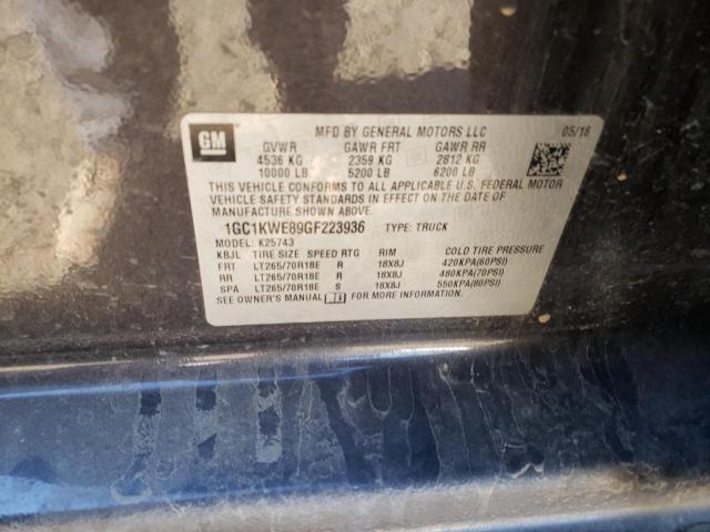 CHEVROLET SILVERADO 2016 with VIN 1GC1KWE89GF223936 - Photo from auction