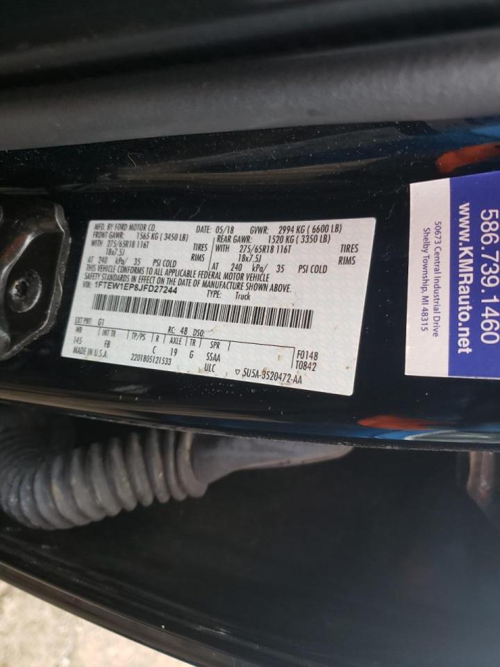 Photo 10 from auction – 2018 FORD F150 SUPER with VIN 1FTEW1EP8JFD27244