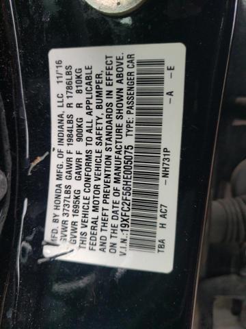 Photo 10 from auction – 2017 HONDA CIVIC LX with VIN 19XFC2F56HE005075