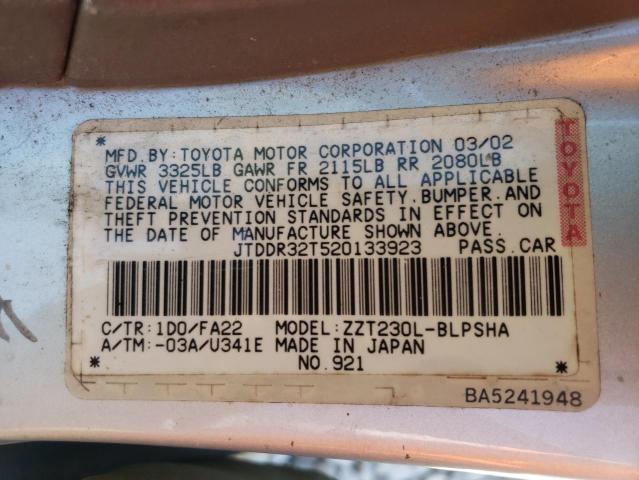Photo 10 from auction – 2002 TOYOTA CELICA GT with VIN JTDDR32T520133923