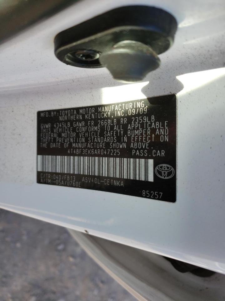 Photo 10 from auction – 2010 TOYOTA CAMRY BASE with VIN 4T4BF3EK6AR047225