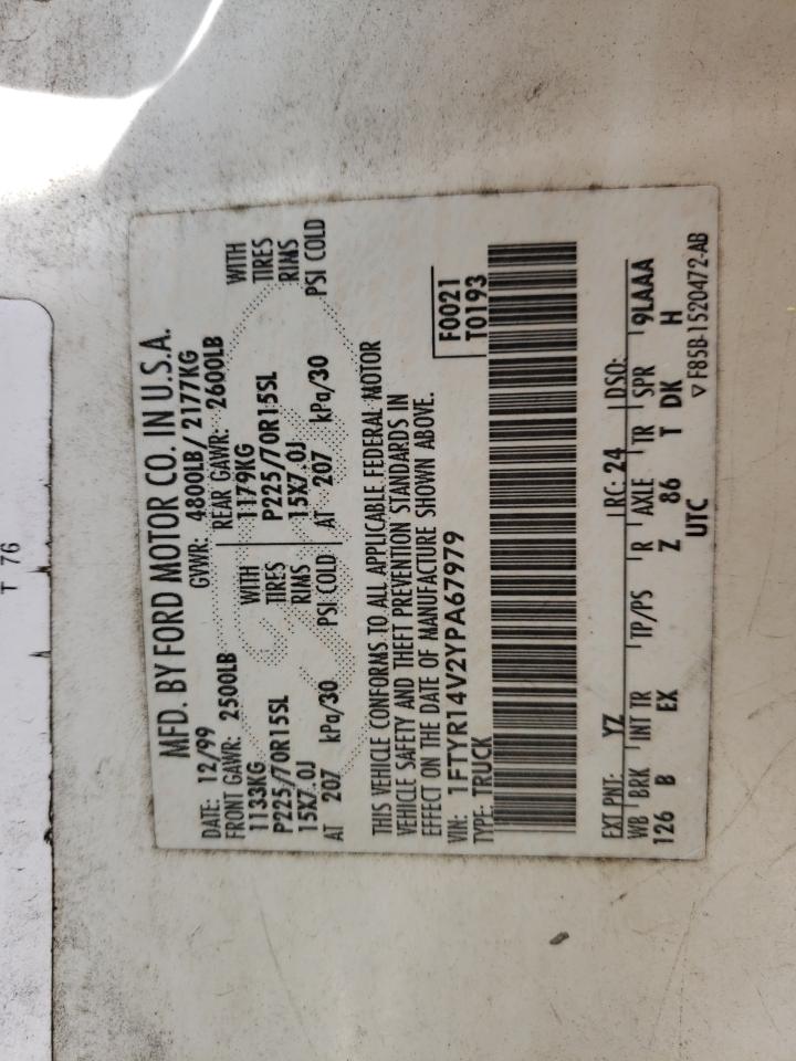 Photo 10 from auction – 2000 FORD RANGER SUP with VIN 1FTYR14V2YPA67979