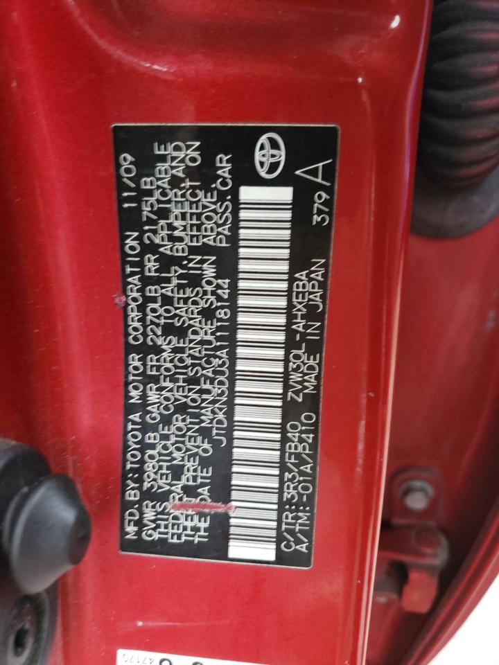 Photo 10 from auction – 2010 TOYOTA PRIUS with VIN JTDKN3DU3A1118144